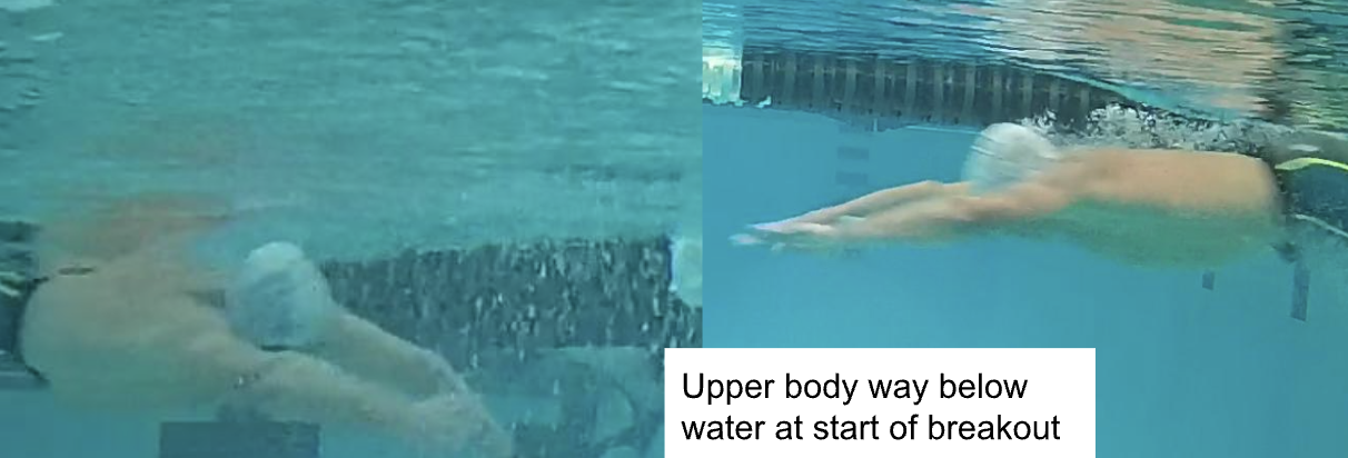 Fred's upper body position too low during breakout